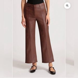 Avec Les Filles FAUX-EVER LEATHER WIDE LEG CROPPED TROUSER